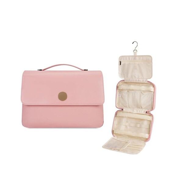 Wandering Nature Handbags - Toiletry Bag for Women Hanging Travel Makeup Organizer with 4 Compartments Pu...